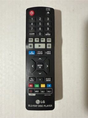 LG Black Remote with Red and Blue Accent Buttons